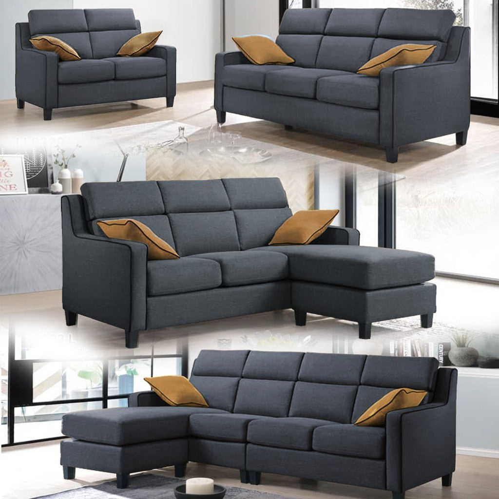 Kim Series 2/3 Seater High Back L-Shape Fabric Sofa In 4 Colours-Sofa-Furnituremart.sg