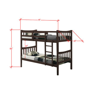 Konka Series 4 Wooden Bunk Bed Frame Wenge In Single Size