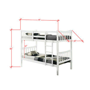 Konka Series 3 Wooden Bunk Bed Frame White In Single Size