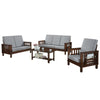 Jawee Living Room Set 1 Wooden Sofa Set Removable Fabric Covers with Coffee Table