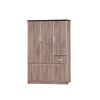 Zara Series 1 Wardrobe 3-Door Cabinet with Drawer in Brown
