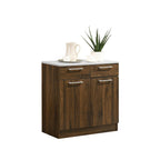 Jessie 1 Series 2/2 Door Kitchen Cabinet Melamine Top Panel in Brown & Natural Color