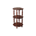 Ada Vintage 2 Tier Octagon Display Shelf In Brown-Side Table-Furnituremart.sg