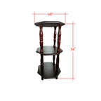 Ada Vintage 2 Tier Octagon Display Shelf In Brown-Side Table-Furnituremart.sg