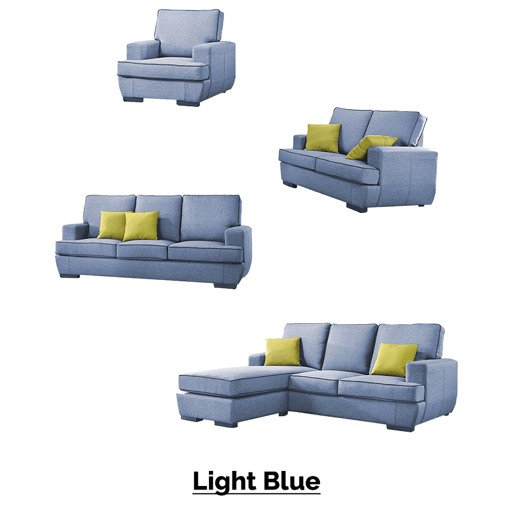 Aniyah 1/2/3 Seater Fabric Sofa Set In 4 Colors-Furnituremart.sg
