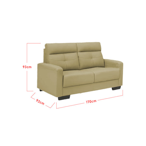 Image of Aubrie 2/3 Seater Half Genuine Cowhide Leather Sofa in 6 Colours-Recliner Sofa/ Armchair-Furnituremart.sg