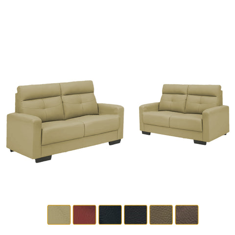 Image of Aubrie 2/3 Seater Half Genuine Cowhide Leather Sofa in 6 Colours-Recliner Sofa/ Armchair-Furnituremart.sg