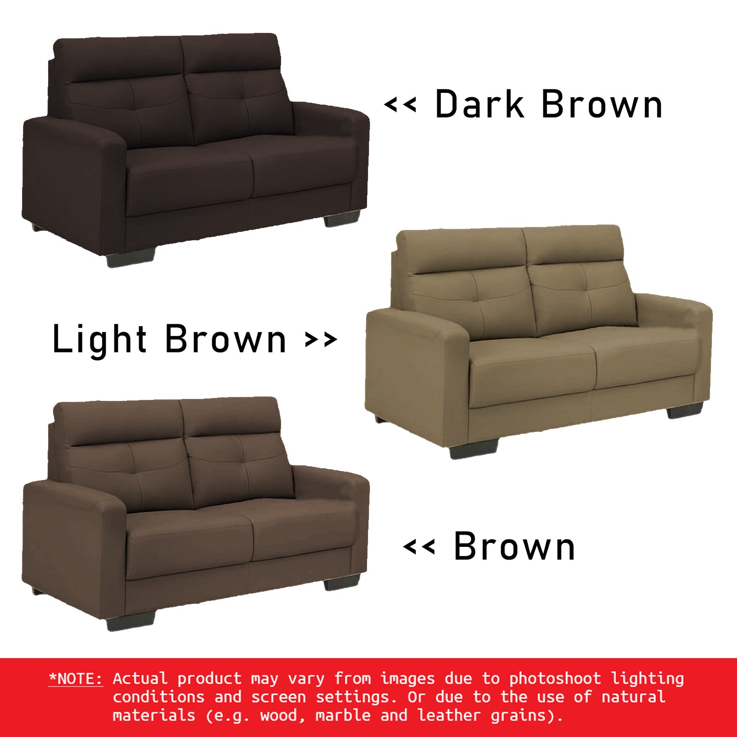 Aubrie 2/3 Seater Half Genuine Cowhide Leather Sofa in 6 Colours-Recliner Sofa/ Armchair-Furnituremart.sg