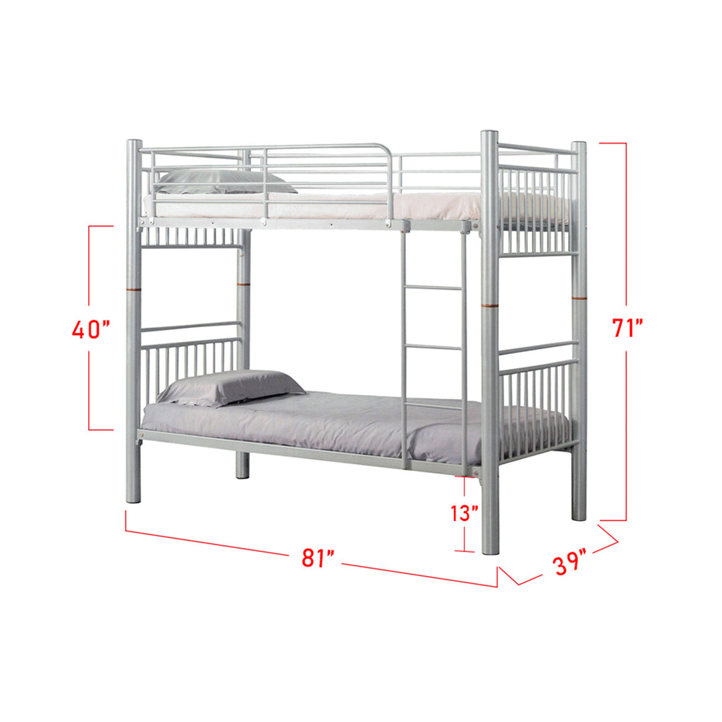 Aurora Series 4 Metal Bed Frame Double Decker White | Furnituremart.Sg |  Furnituremart.Sg