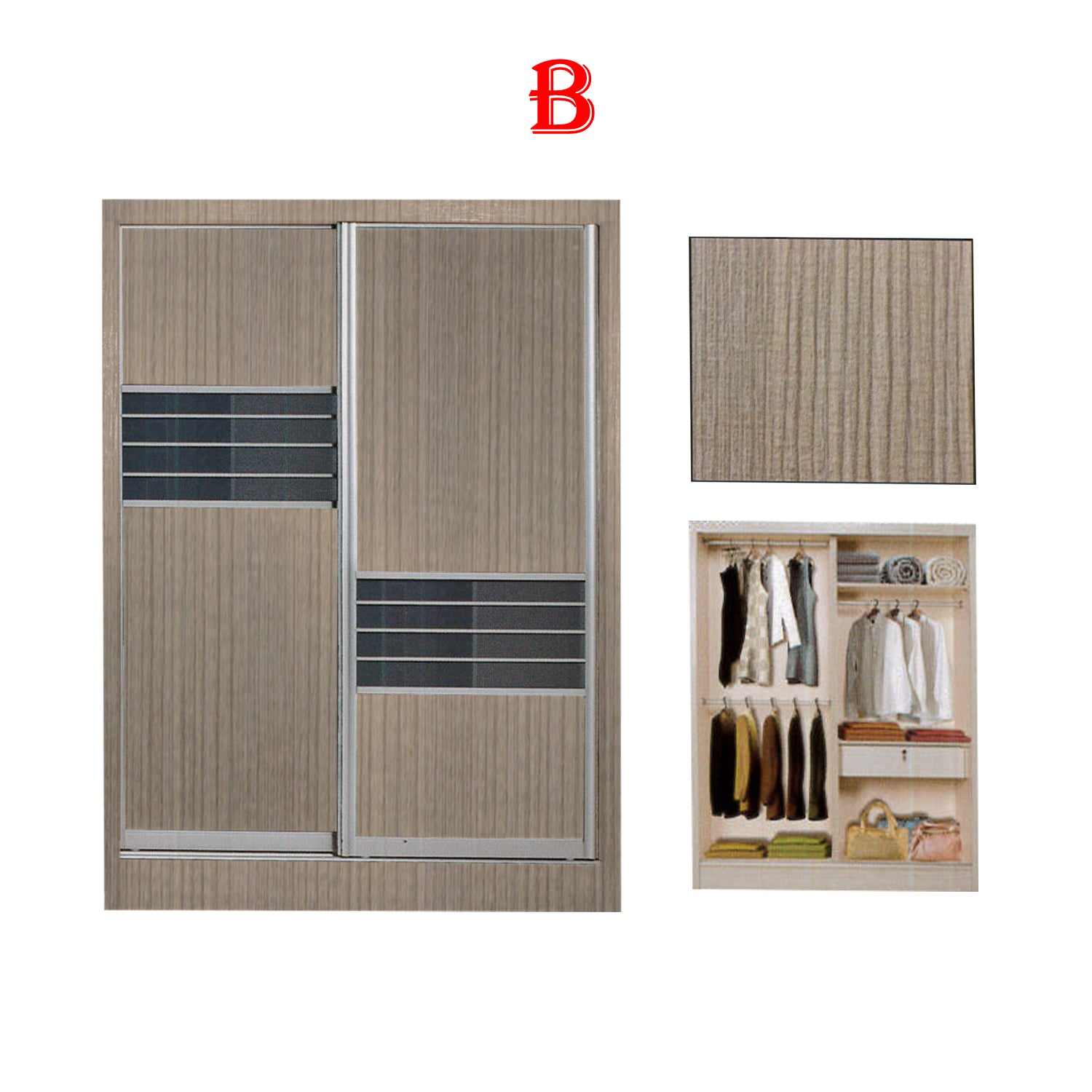 Fuego Series 2 5FT 2-Door Sliding Door Wardrobe Models Mirror