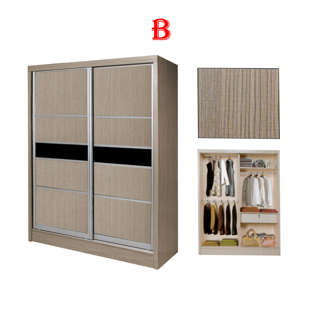 Fuego Series 3 5FT 2-Door Sliding Door Wardrobe Models Mirror