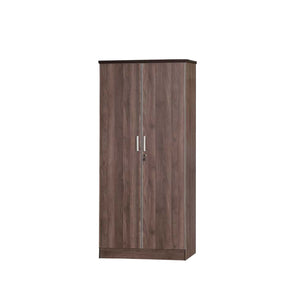 Lana Series 2 Wardrobe 2-Door Cabinet in Brown