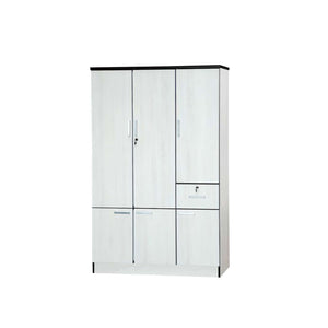 Zara Series 2 Wardrobe 3-Door Cabinet with Drawer in White