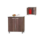 Lulu Series 2 Low Kitchen Cabinet with Gas Cabinet in Dark Brown