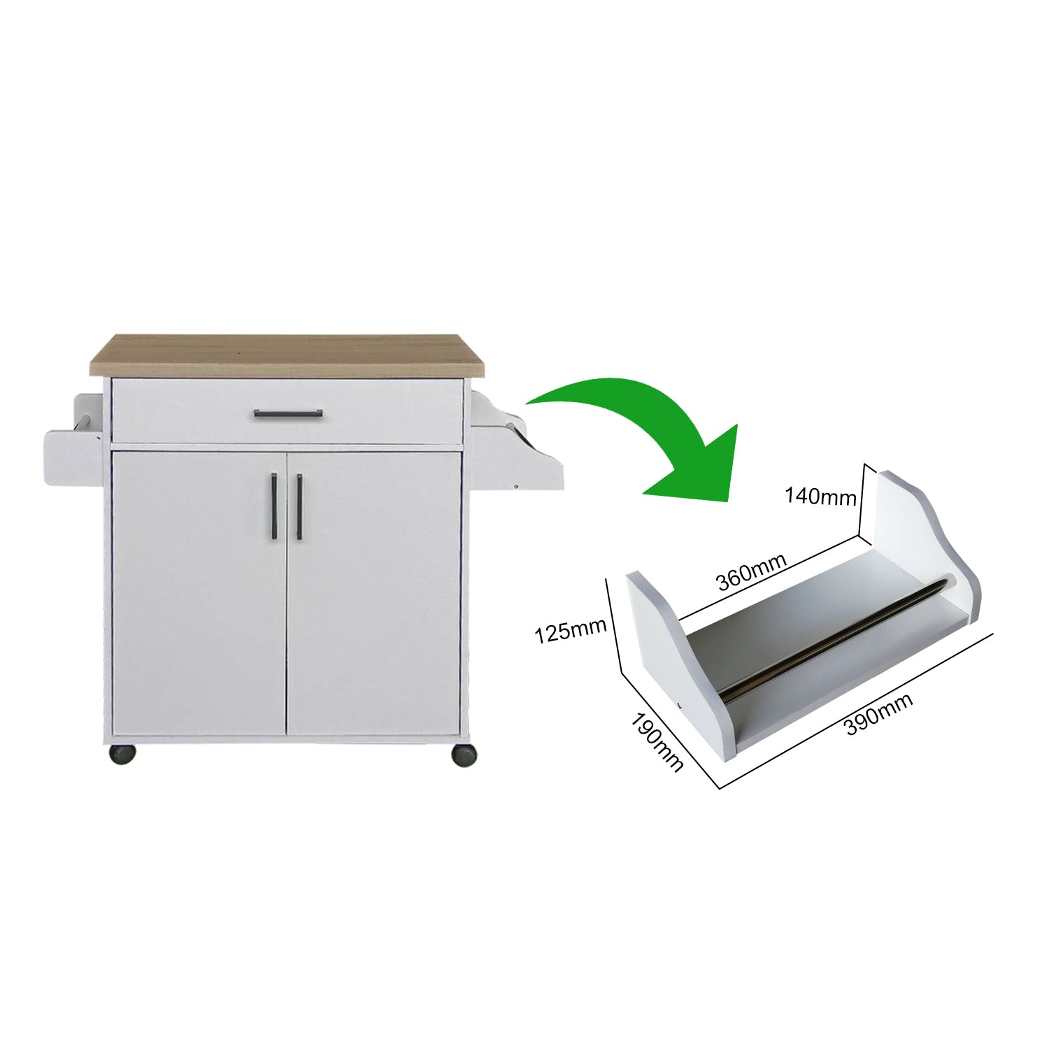 Kiriko Series 2 Low Kitchen Cabinet In White Colour
