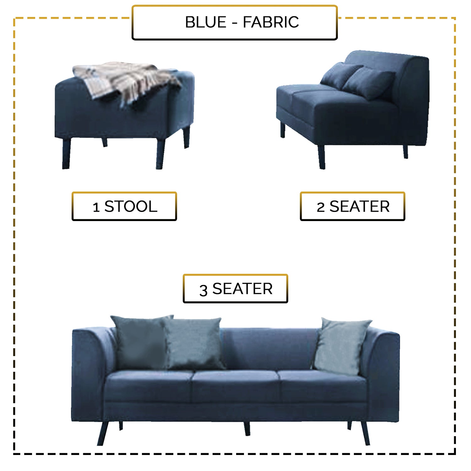 Leather Modular 3 Piece Sofa Set