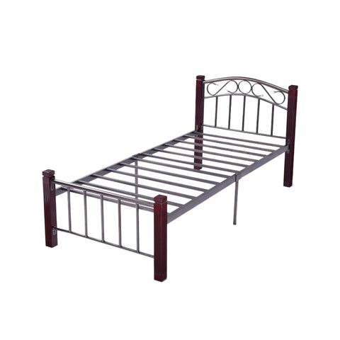 Image of Adaline Single Size Metal/Wood Bed Frame with Mattress-Bed Frame-Furnituremart.sg
