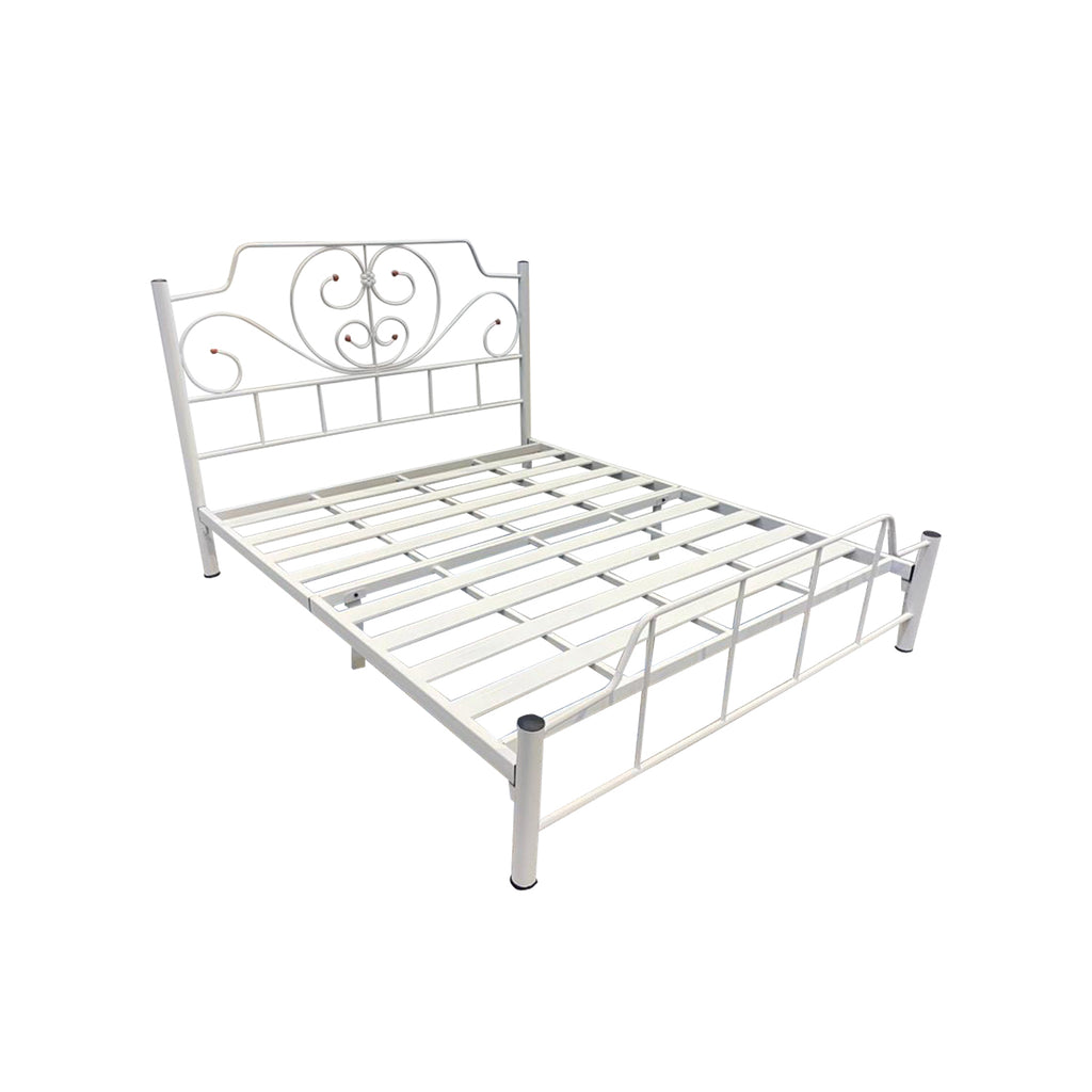 Sabel Queen Size Metal Bed Frame with Mattress-Bed Frame-Furnituremart.sg