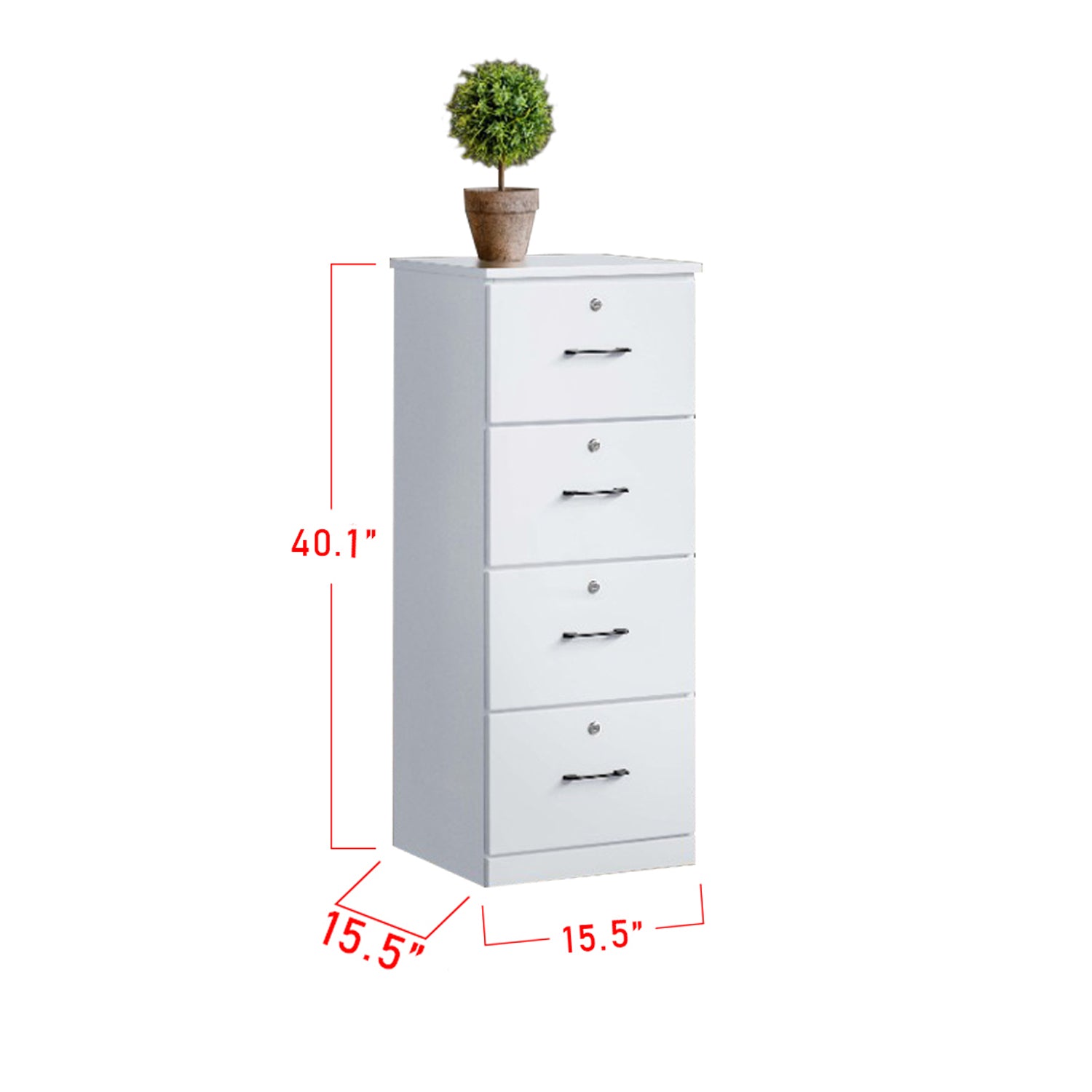 Myra Series 2 Slim 4-Drawer Chest In White
