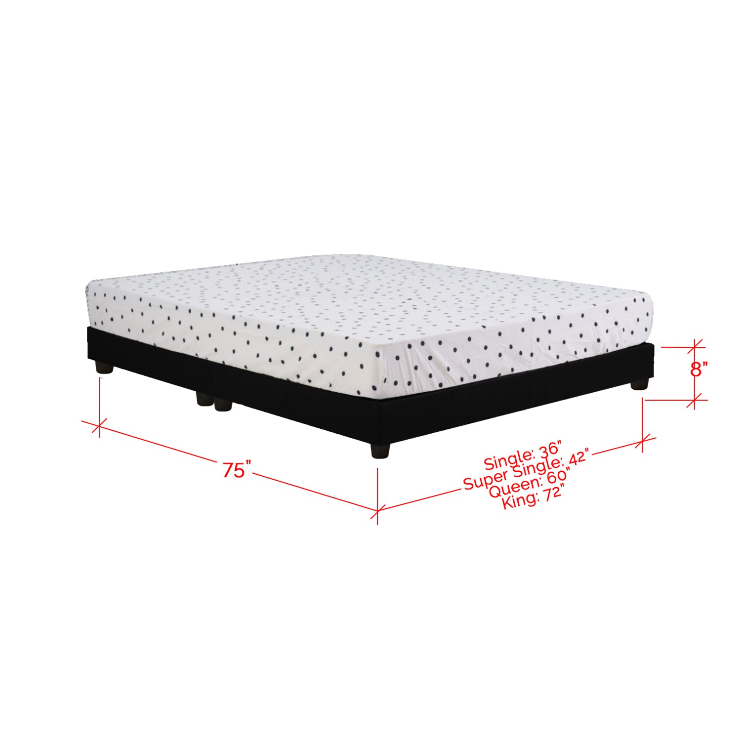 Basic Series Leather Divan Bed Frame In Single, Super Single, Queen and King Size-Bed Frame-Furnituremart.sg