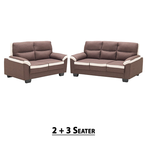 Benjamin 2/3 Seater Faux Leather Sofa Set in Brown-Furnituremart.sg
