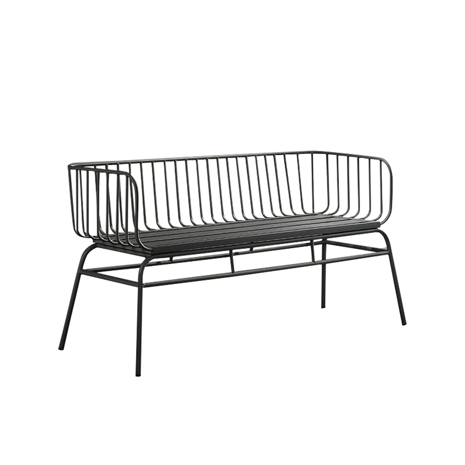 Maeve Series Top Quality Metal Bench in Black and Gold Color
