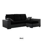 Obi 3 Seater Fabric Sofa with Chaise In 10 Colours-Sofa-Furnituremart.sg