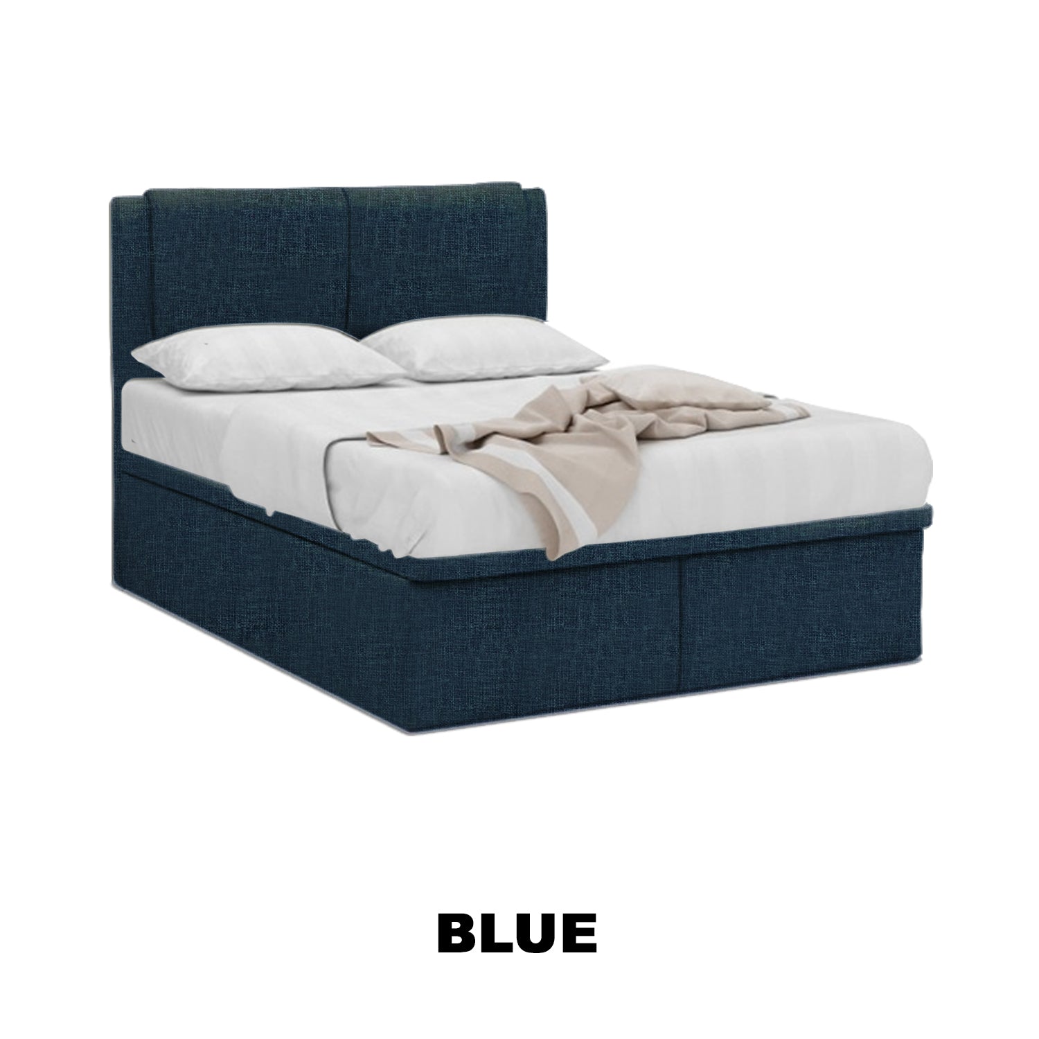 Native Fabric Storage Bed Frame In Single, Super Single, Queen, and King Size-Bed Frame-Furnituremart.sg