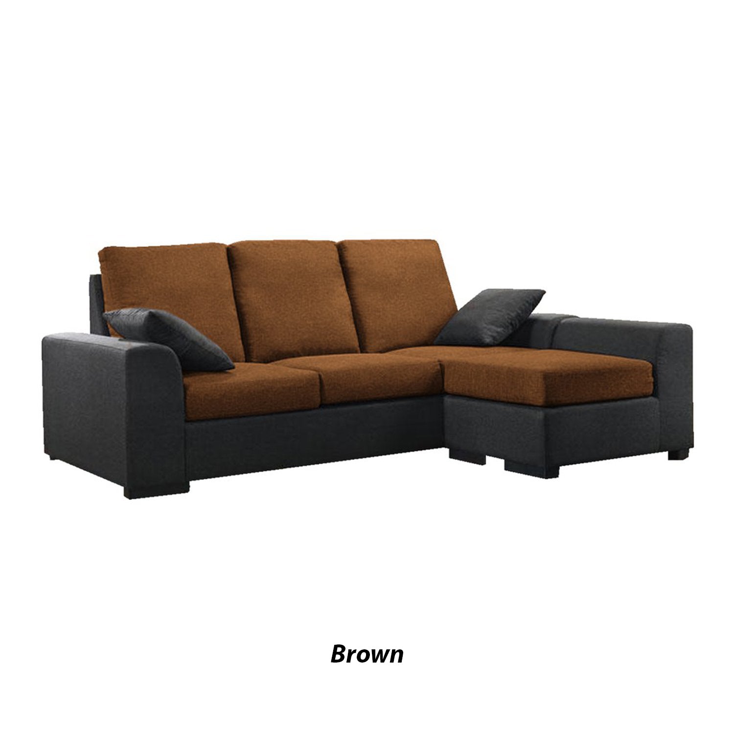 Obi 3 Seater Fabric Sofa with Chaise In 10 Colours-Sofa-Furnituremart.sg