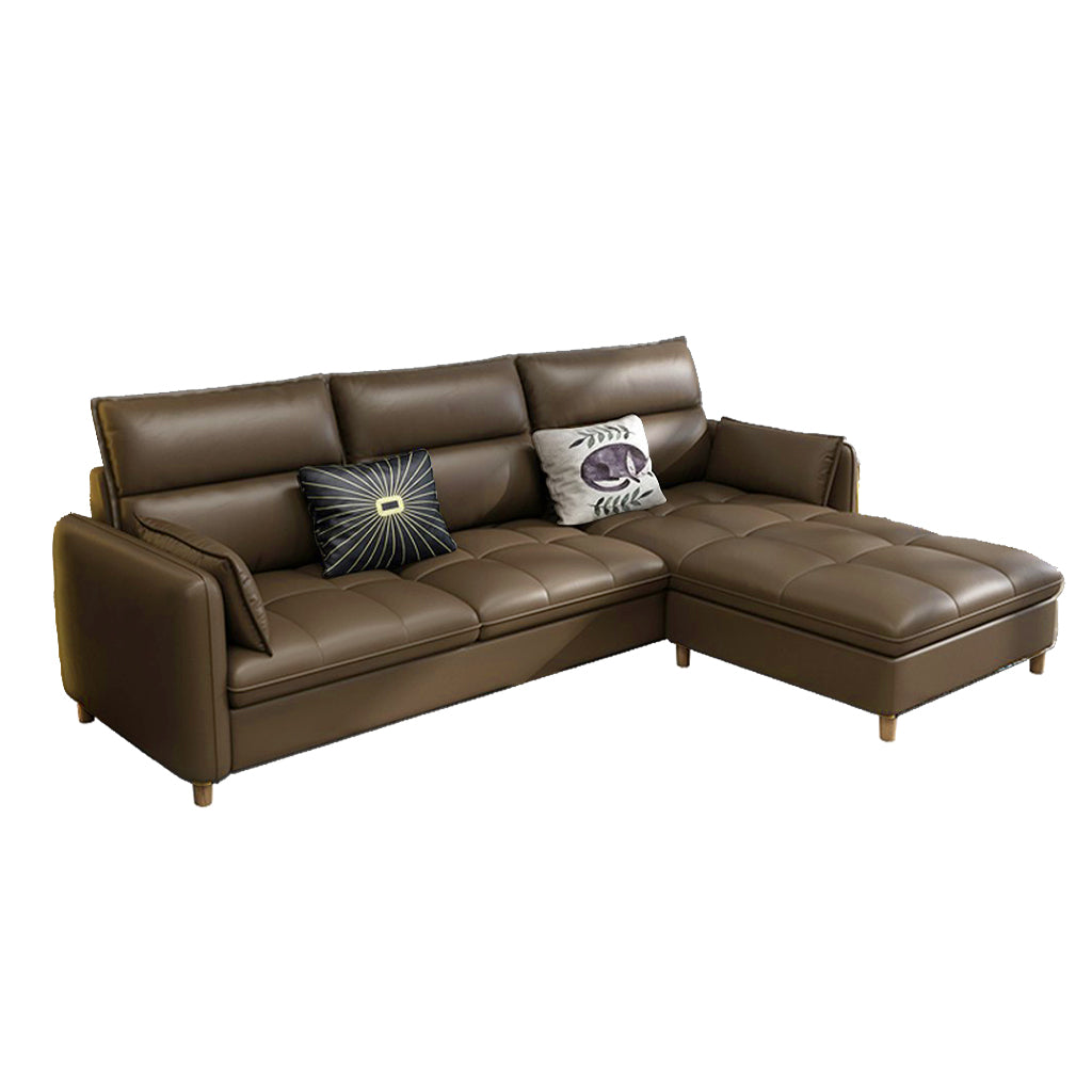 Consadole 3/4 Seater Leather Sofa Set With Ottoman In 5 Colours