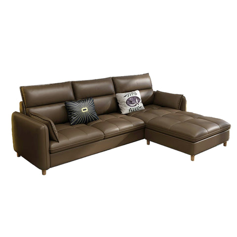 Image of Consadole 3/4 Seater Leather Sofa Set With Ottoman In 5 Colours