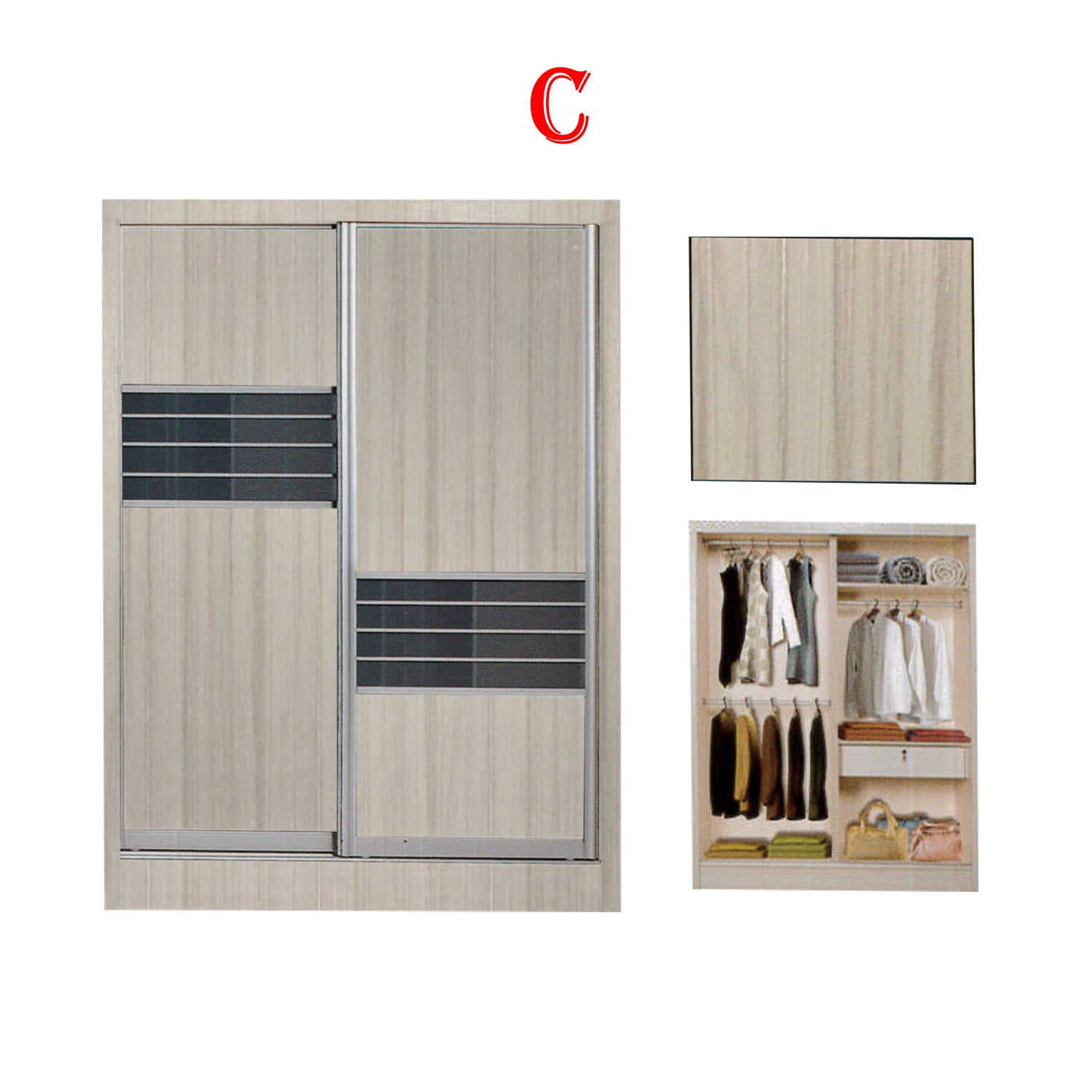 Fuego Series 2 5FT 2-Door Sliding Door Wardrobe Models Mirror