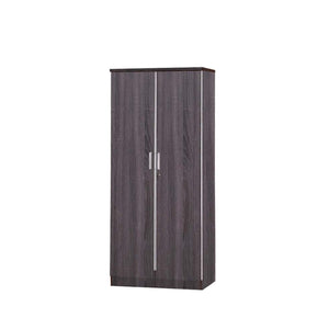 Lana Series 3 Wardrobe 2-Door Cabinet in Walnut
