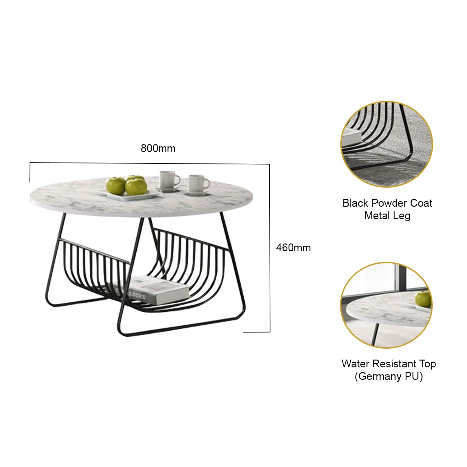 Luzio Series 3 Coffee Table Water Resistant Top
