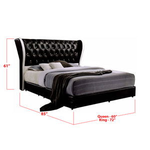 Carolina Fabric Bed Frame Black / White In Single, Super Single, Queen, and King Size-Bed Frame-Furnituremart.sg