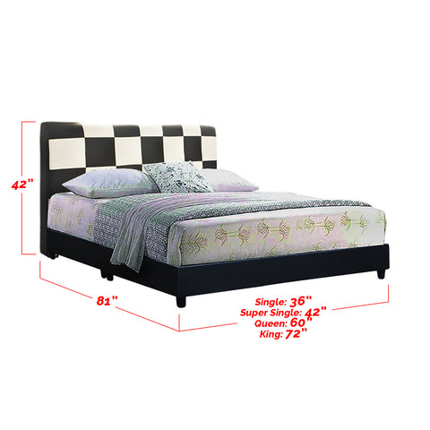 Image of Furnituremart Checker bed leather frame
