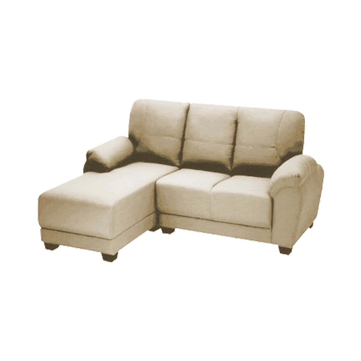 Candy 3 Seater Leather/ Fabric L-Shape Sofa In 6 Colours-Furnituremart.sg