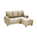 Candy 3 Seater Leather/ Fabric L-Shape Sofa In 6 Colours-Furnituremart.sg