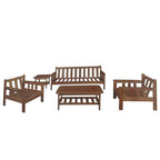 Aldey Living Room Sofa Set Mahogany Wood Furniture