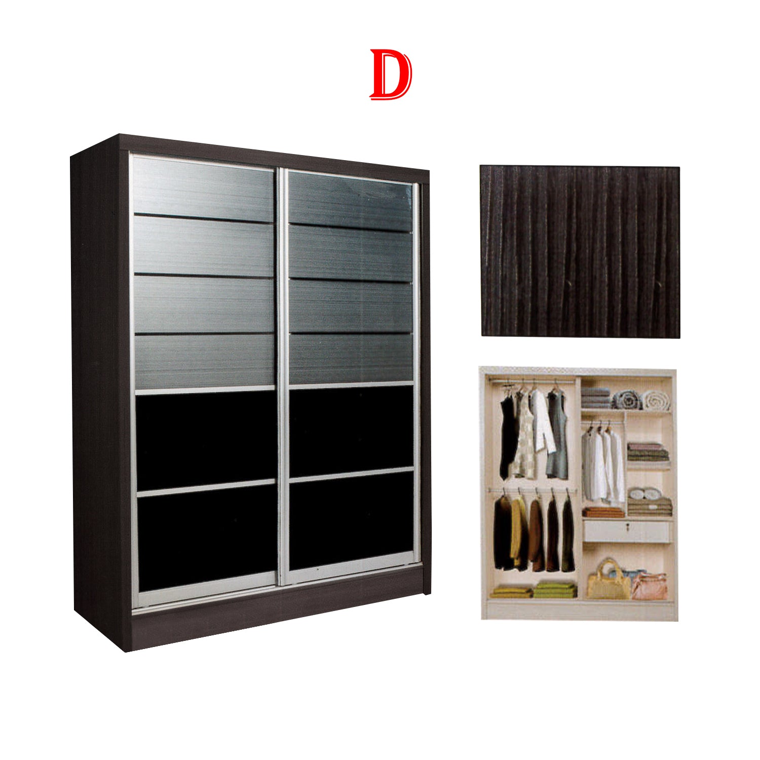 Fuego Series 1 5FT 2-Door Sliding Door Wardrobe Models Mirror