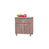 Lulu Series 4 Low Kitchen Cabinet with Drawer in Brown
