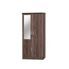 Lana Series 4 Wardrobe 2-Door Cabinet with Mirror in Brown