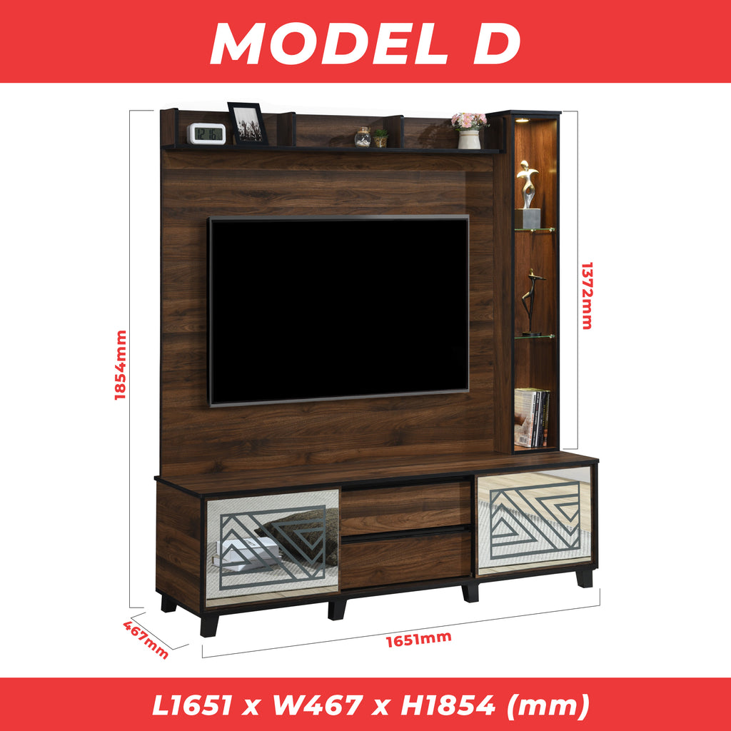 Lamvi TV Console with Back Panel in 4 Designs
