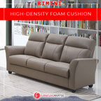 Rimini Series Half leather Recliner Sofa Set in Stone/Cappuccino Color.