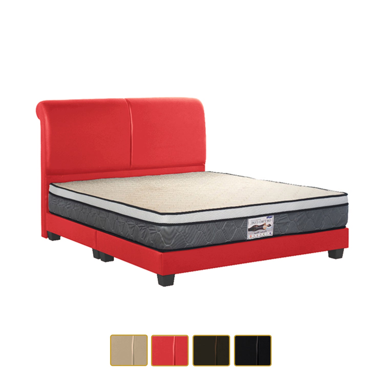 Shivom B Series Leather Divan Bed Frame In Single, Super Single, Queen, and King Size