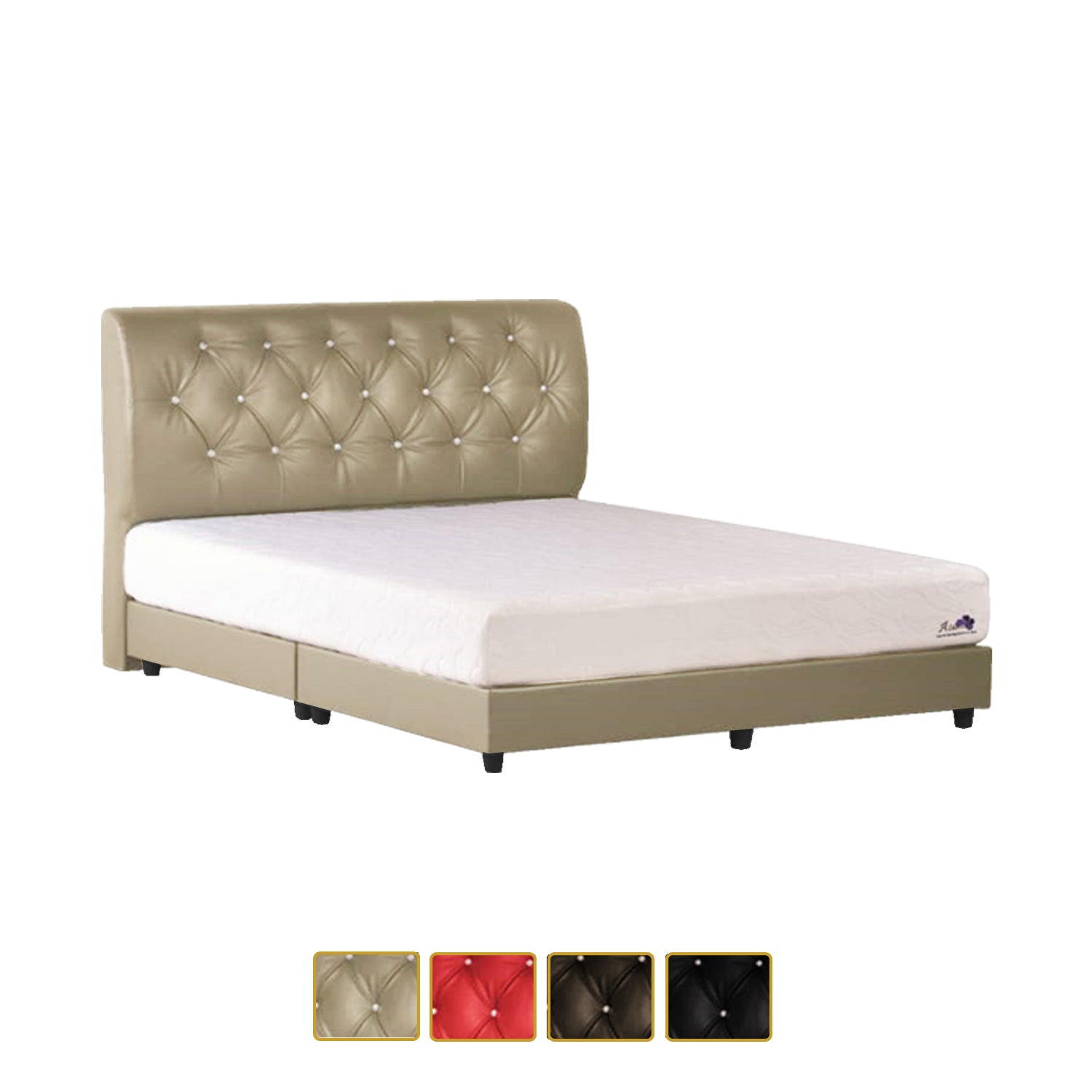 Shivom C Series Leather Divan Bed Frame In Single, Super Single, Queen, and King Size