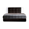 Dana Faux Leather Bed Frame Dark Brown/ White In Single, Super Single, Queen, and King Size-Bed Frame-Furnituremart.sg