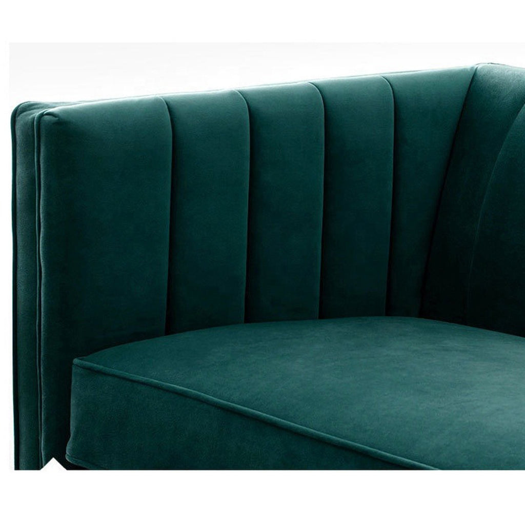 Nordic Post Modern Velvet Fabric Sofa Light Luxury Little Three People Living Room Sofa, Green