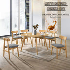 Mitti Round Dining Set Table with Chair in Natural Color