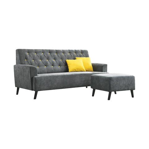 Image of Diana 1/2/3 Seater Fabric/ Leather Sofa Set with Stool In 6 Colours-Sofa-Furnituremart.sg